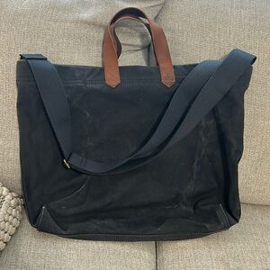 Navy distressed canvas Madewell tote